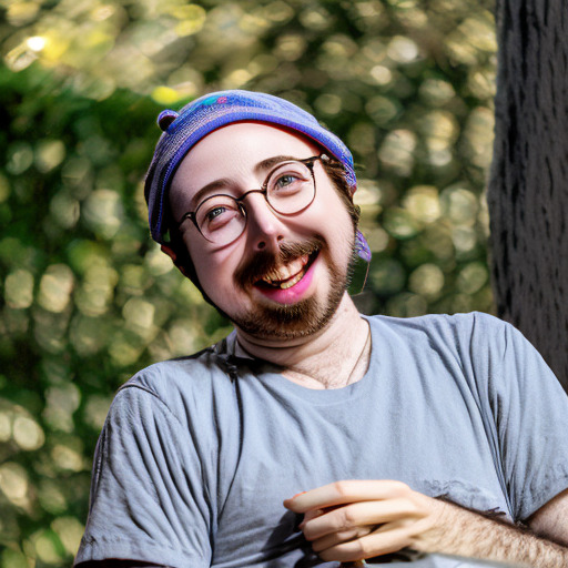 cheerful medium shot of smiling alexmn, good lighting, f/4, Nikon D850